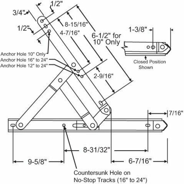 Strybuc 4 Bar Hinge Assembly 28-20-3-25